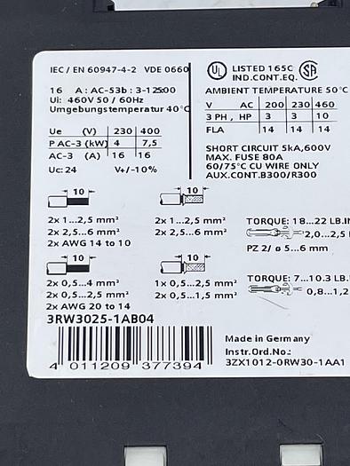 Used Siemens IEC/EN 60947-4-2