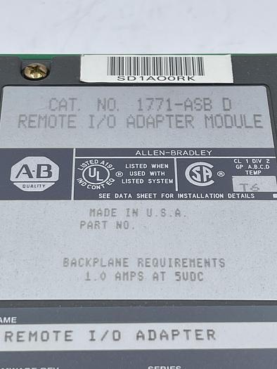 Used Allen-Bradley 1771-ASB SER D