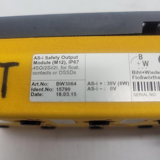 Used Bihl Wiedemenn AS-i Safety Output Module BW364