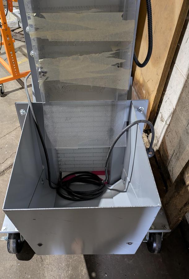 Used mild steel elevator ,32" infeed 80" outfeed, 110v variable speed drive