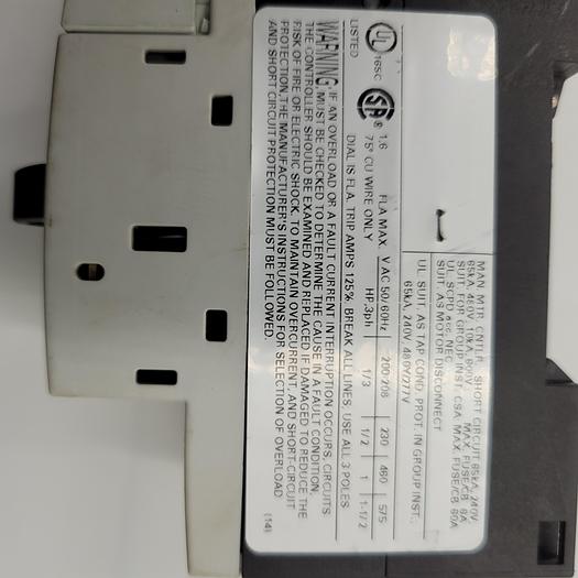 Used SIEMENS 3RV1011-1AA15 CIRCUIT BREAKER 1.1 - 1.6 A / G/120720