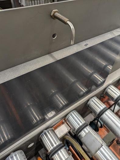 Used roller conveyor, 90 degree transition, pack station