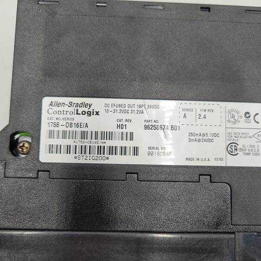 Used ALLEN BRADLEY 1756-0B16E/A CONTROL LOGIX  96258674 B01