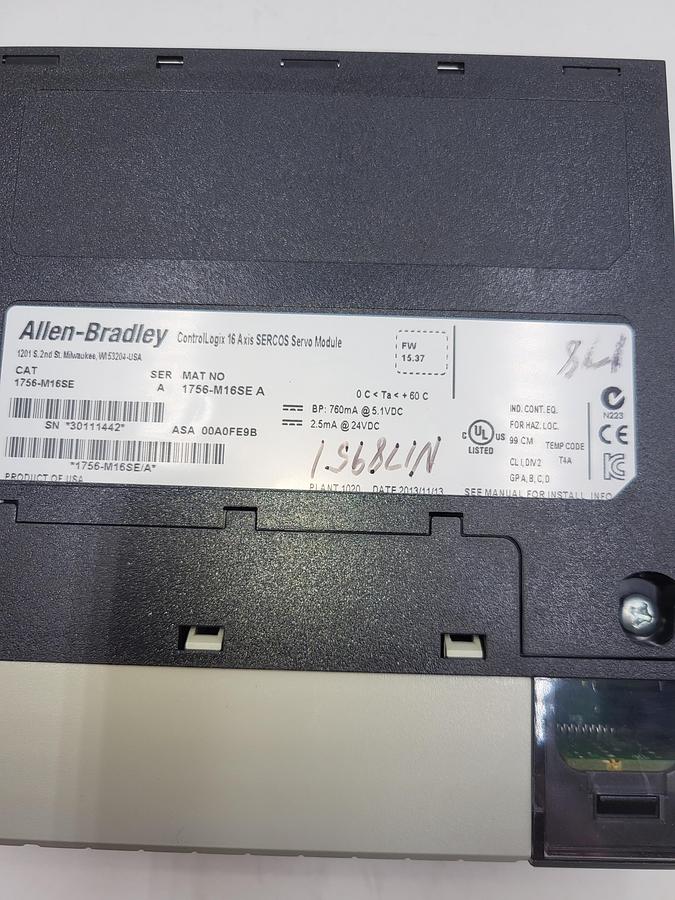 Used Allen Bradley ControlLogix 16 Axis Sercos Servo Module 1756-M16SE