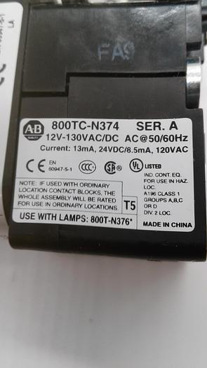 Used Allen-Bradley Control Button 800TC-N374 Ser.A