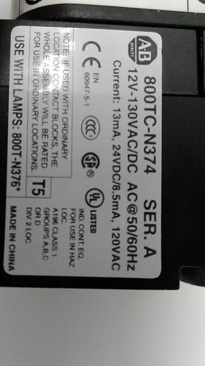 Used Allen Bradley 800TC-N3743