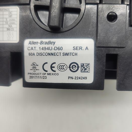 Used Allen-Bradley 1494U-D60 60A Disconnect Switch