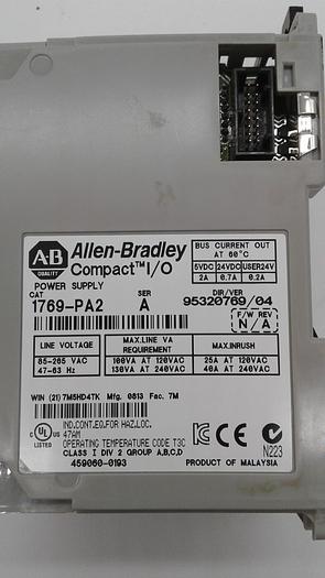 Used Allen-Bradley Compact I/O POWER SUPPLY 1769-PA2 A 