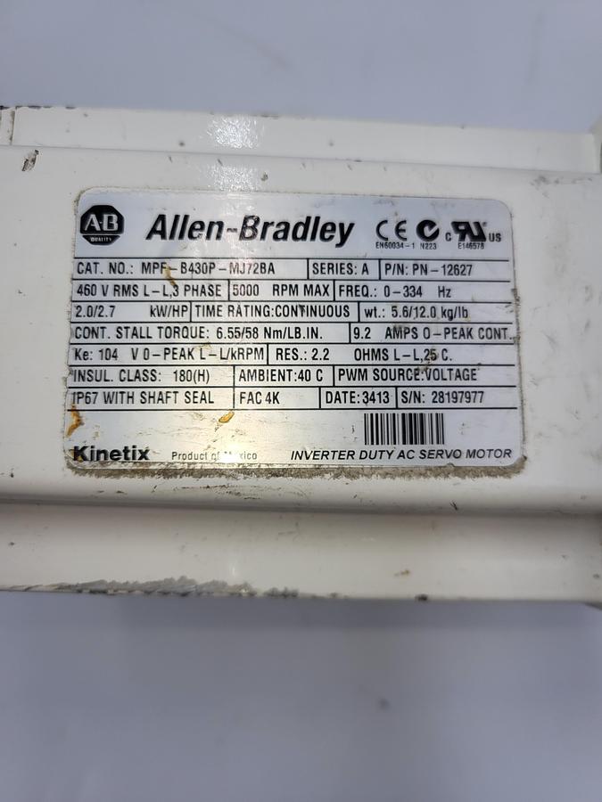 Used Allen Bradley MPF-B430P-MJ72BA servo motor