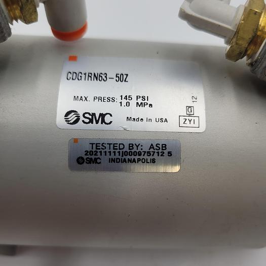 Used SMC Corporation - CDG1RN63-50Z Pneumatic cylinder w/ square mounting head