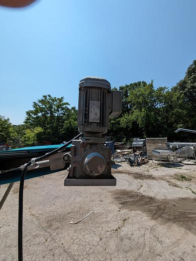 Used Blue belt stainless incline conveyor on wheels 22' long 30" wide thermodrive belt