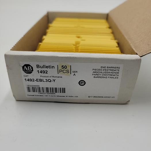 ALLEN BRADLEY 1492-EBL3Q-Y END BARRIER - 1 full box