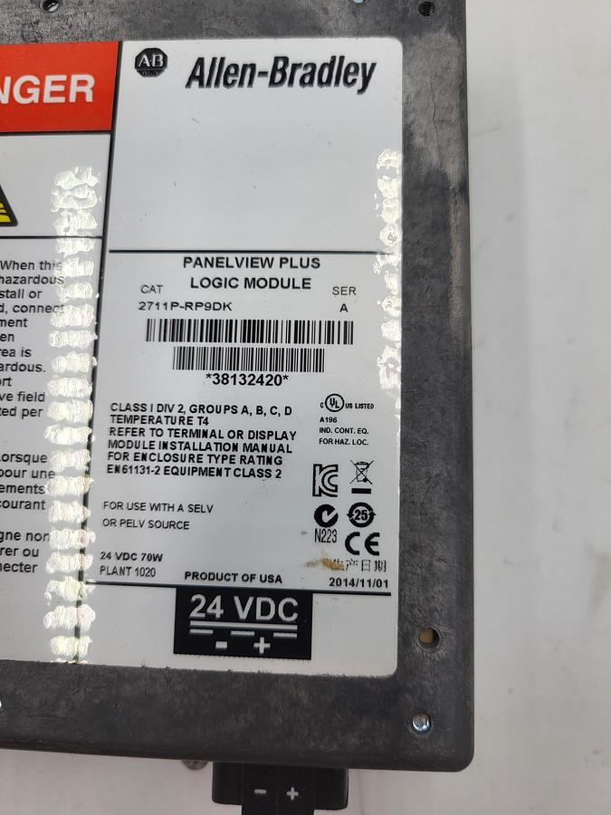 Used Allen Bradley Panelview Plus Logic Module 2711P-RP9DK ser A