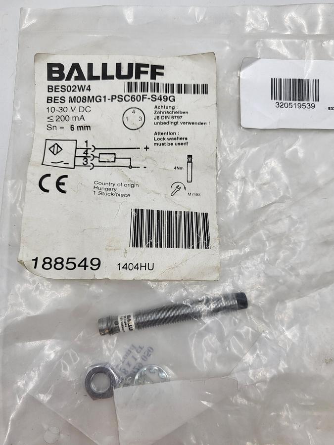 Balluff BES02W4 Proximity sensor BES M08MG1-PSC60F-S49G *NEW SEALED BAG*