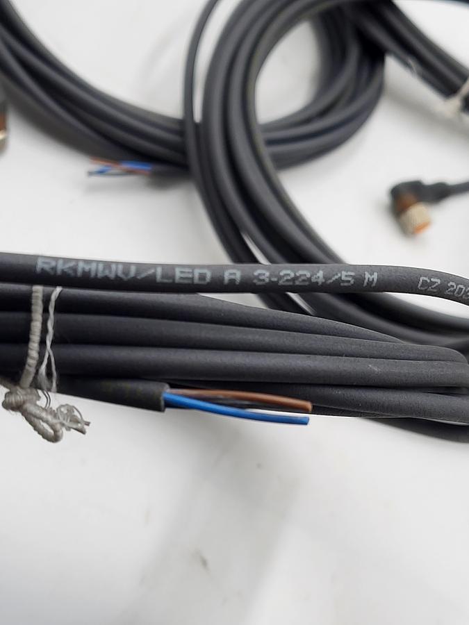 Lumberg Automation RKMWV/LED A 3-224/5 Meters 3 pin Sensor/Actuator Double-Ended Cordset: open 90 deg 3-pin M12