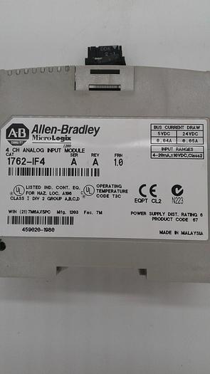 Used Allen-Bradley 4 CH Analog Input Module 1762-1P4