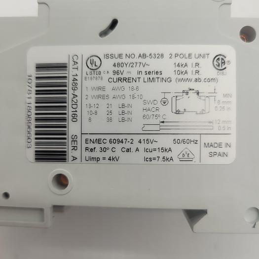 Used Allen-Bradley 1489-A2D250 Ser.A