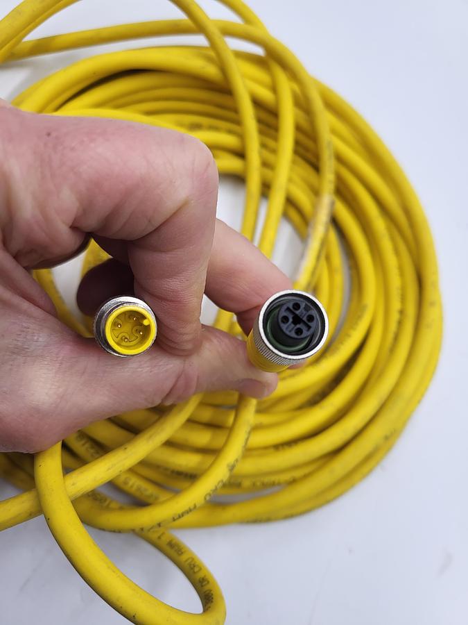 Used Lumberg Automation 4 pin cable male / female ends RST 4-RKT 4-643 / 600005347 - 10 meters long