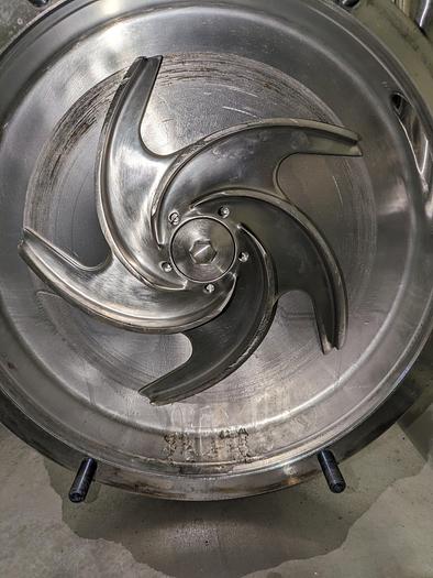 Used tri-clover pump model CL2284MDG mobile on wheels 20 hp motor