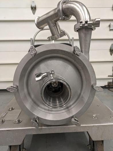 Used tri-clover pump model CL2284MDG mobile on wheels 20 hp motor