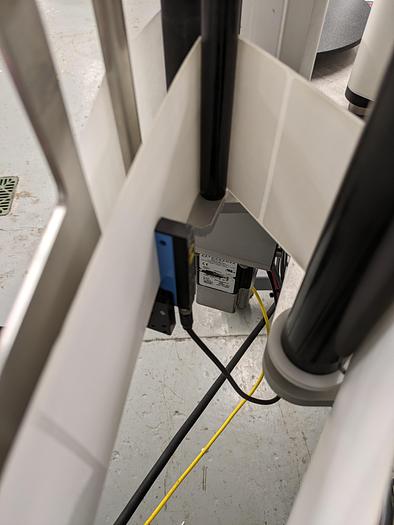 Used label printer, applicator, adjustable stand