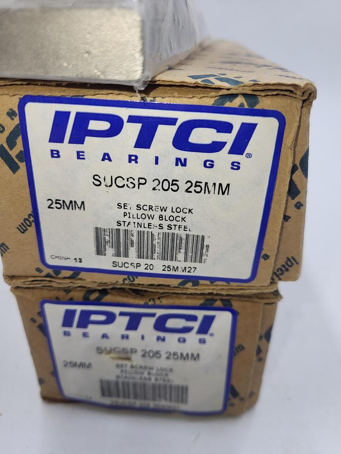 IPTCI stainless bearings SUCSP 205 25MM set screw lock pillow block **NEW IN BOX**