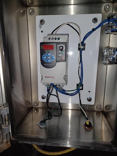 Used Stainless incline conveyor 11' long 12" wide discharge end 6' tall indeed 30" tall 