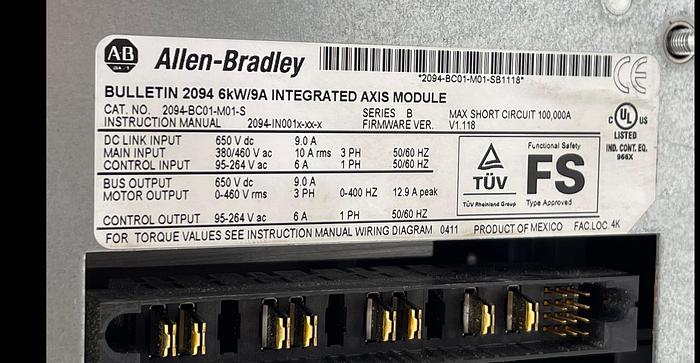 Used Allen-Bradley 2094-BC01-M01-S Ser B 