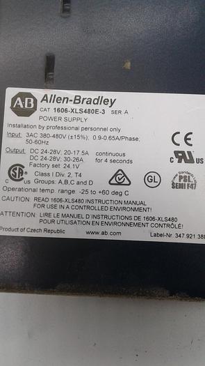 Used Allen-Bradley 1606-XLS480E-3 Power Supply