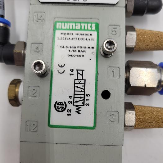 Used NUMATICS L22BA452B014A61 valve & Numatics solenoid 226-749B