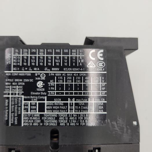 Used Eaton dilm17-10 xtce018c10 CONTACTOR MOTOR CONTROL