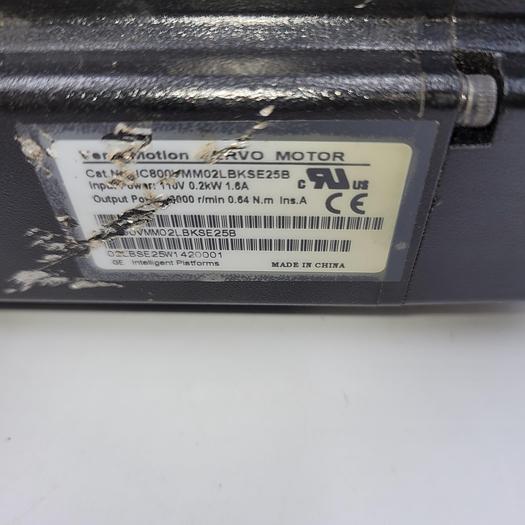 Used GE FANUC Versa Motion Servo Motor Ic800vmm02lbkse25b 110V 0.2kW 1.6A