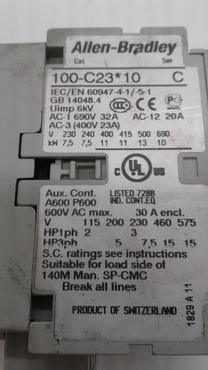Used Allen-Bradley 100-C23*10 C
