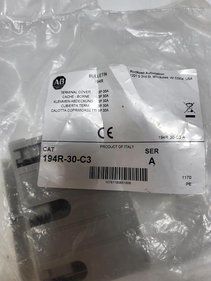Used Allen-Bradley Terminal Cover 194R-20-C3 Ser.A