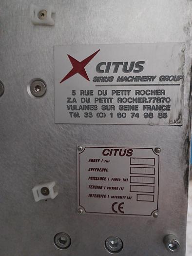 Used Citus jacketed mixing kettle and Alum-a-lift lifting cart