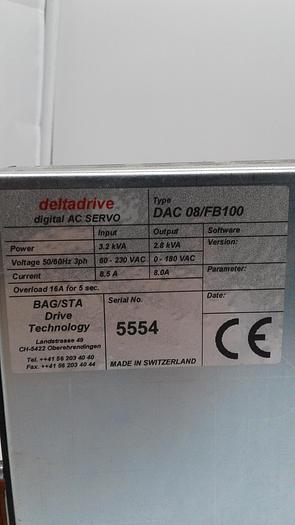 Used DeltaDrive Digital AC Servo DAC 08/FB100 5554
