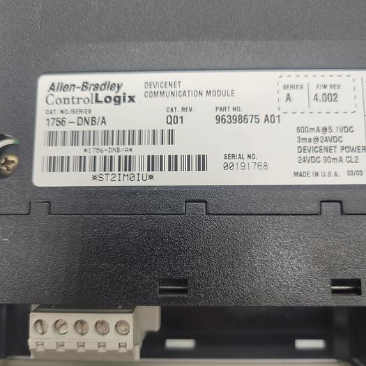Used Allen-Bradley Device Net 1756-DNB Ser.A 4.002