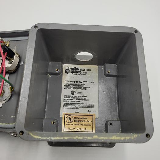 Used ROBROY F4PBW FIBERGLASS INDUSTRIAL CONTROL PANEL WITH 3 SWITCHES