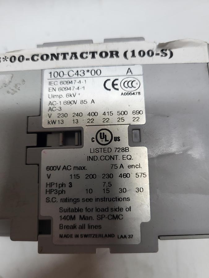 Used Allen-Bradley 100-C443*00 Ser.A