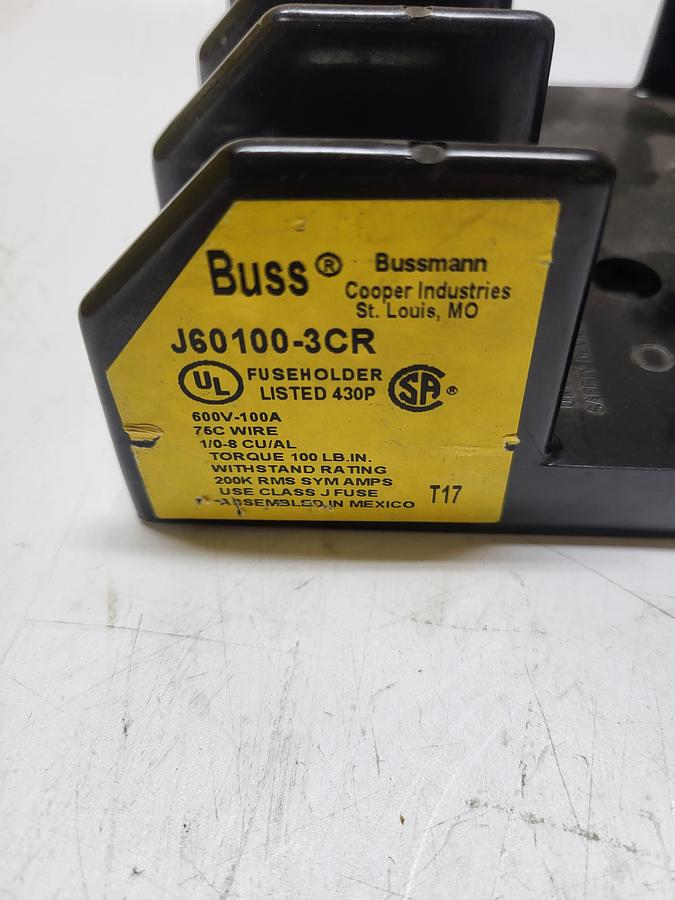 Used Bussmann J60100-3CR Fuse Holder
