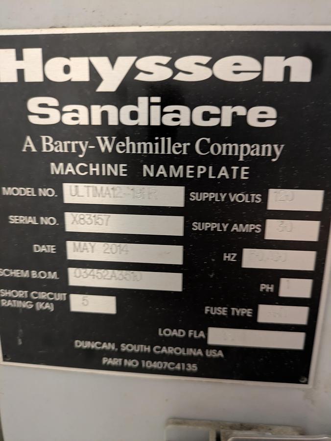 Used Hayssen 12-19HR VFFS bagger