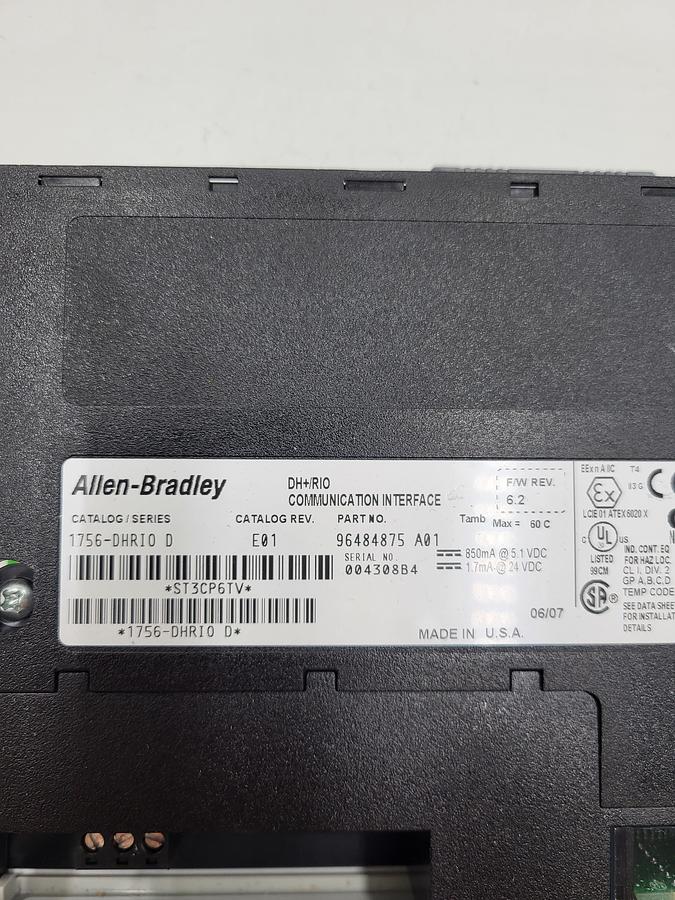 Used Allen Bradley 1756-DHRI0 D Communication Interface 96484875 a01