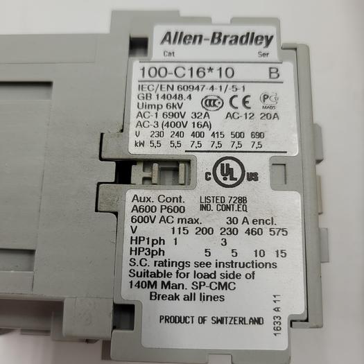 ALLEN BRADLEY 100-C16D10 CONTACTOR *NEW* IN BOX