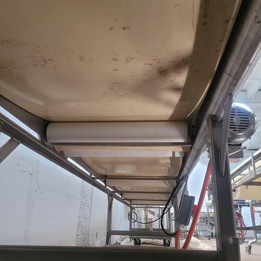 Used Stainless conveyor 30" wide 20' long on wheels with VFD