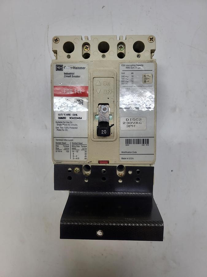 Used Cutler Hammer Westinghouse Series C Circuit Breaker FD83060L