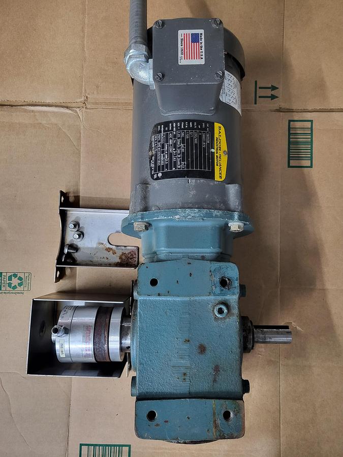 Used Baldor .5 HP & Tigear 2 pt # 23Q60H56 / Nexen Air Engaged Shaft Mount Clutch 800000