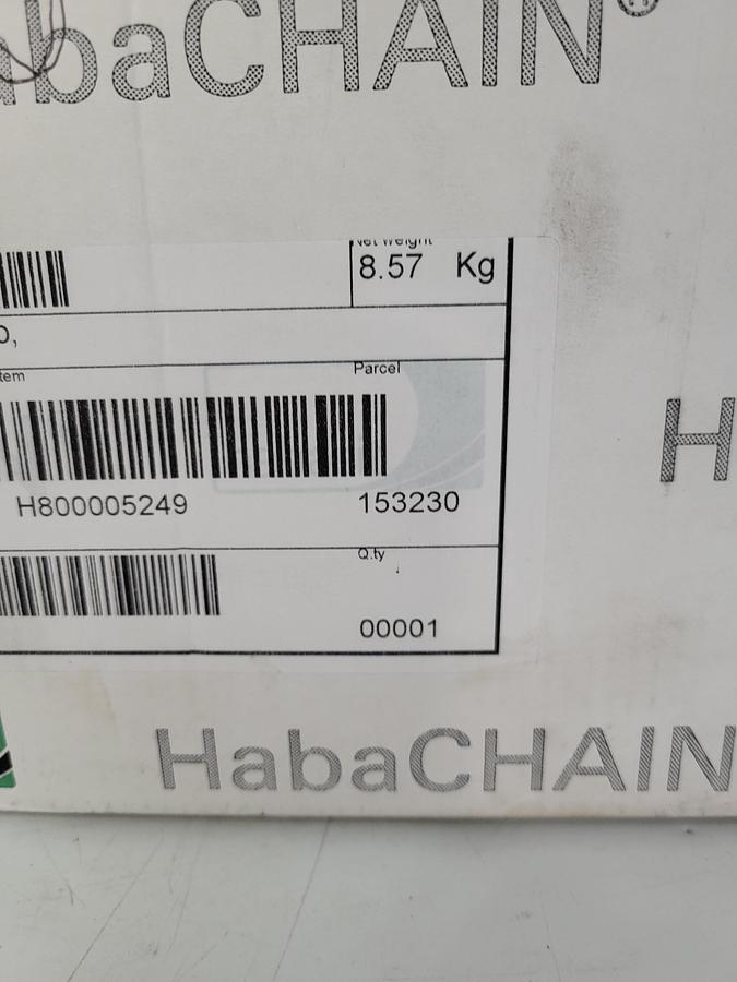 Habasit Slat top 1.5", 12", r tab, MQIBVM C0882K1200LFTA