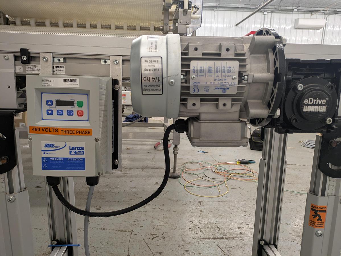 Used Dorner Conveyor 480v with VFD speed controls. 10" wide 48"long