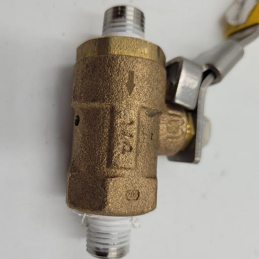 1/4" BRONZE 600 WOG BALL VALVE BA-100ELD 125psig with 2 T304 stainless close nipples *NEW*