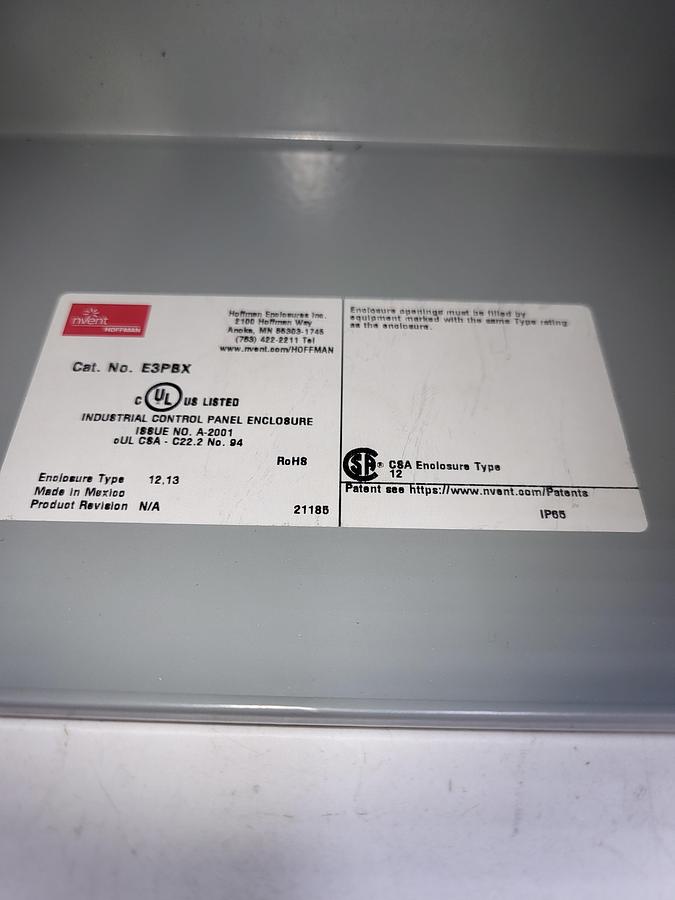 Used Nvent E3PBX Industrial Control Panel Enclosure